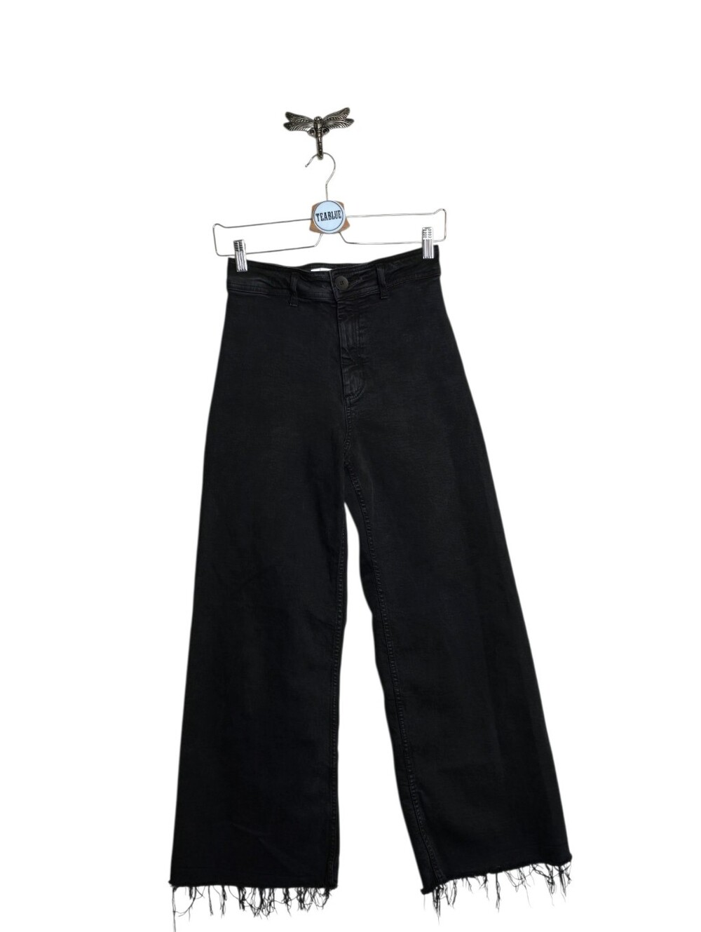 ZARA 6 The Marine Straight Black Jean Neutral Minimalist 6 - Picture 1 of 10